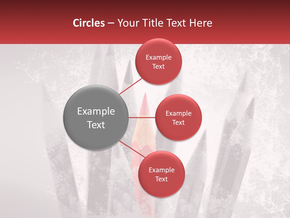 A Group Of Pencils With A Red Pencil In The Middle Of Them PowerPoint Template