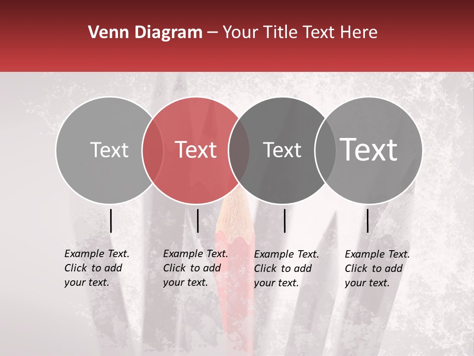 A Group Of Pencils With A Red Pencil In The Middle Of Them PowerPoint Template
