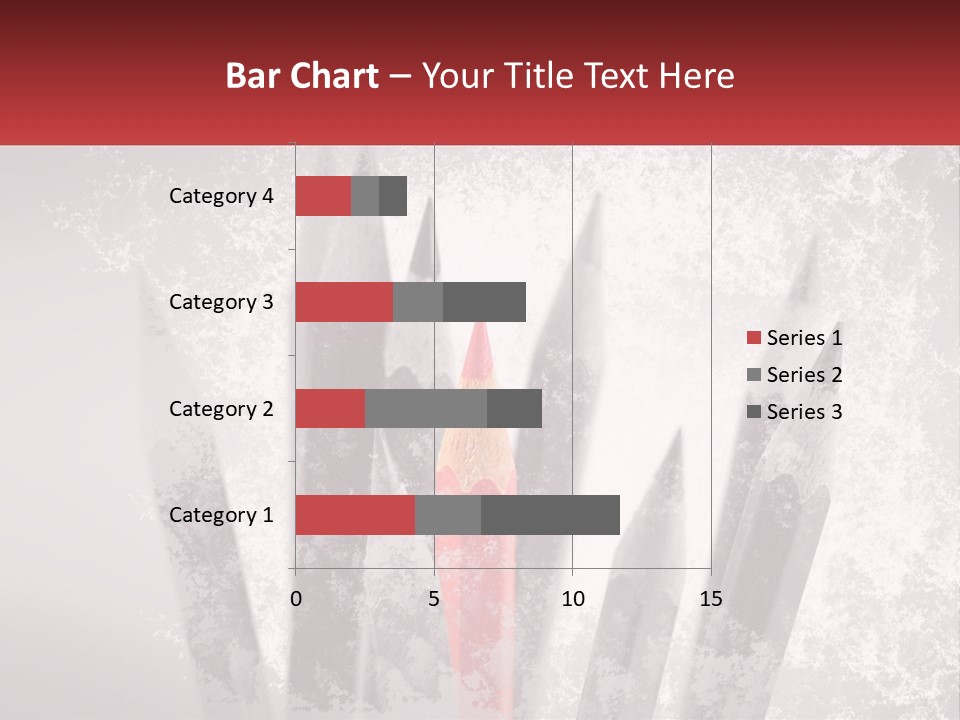 A Group Of Pencils With A Red Pencil In The Middle Of Them PowerPoint Template