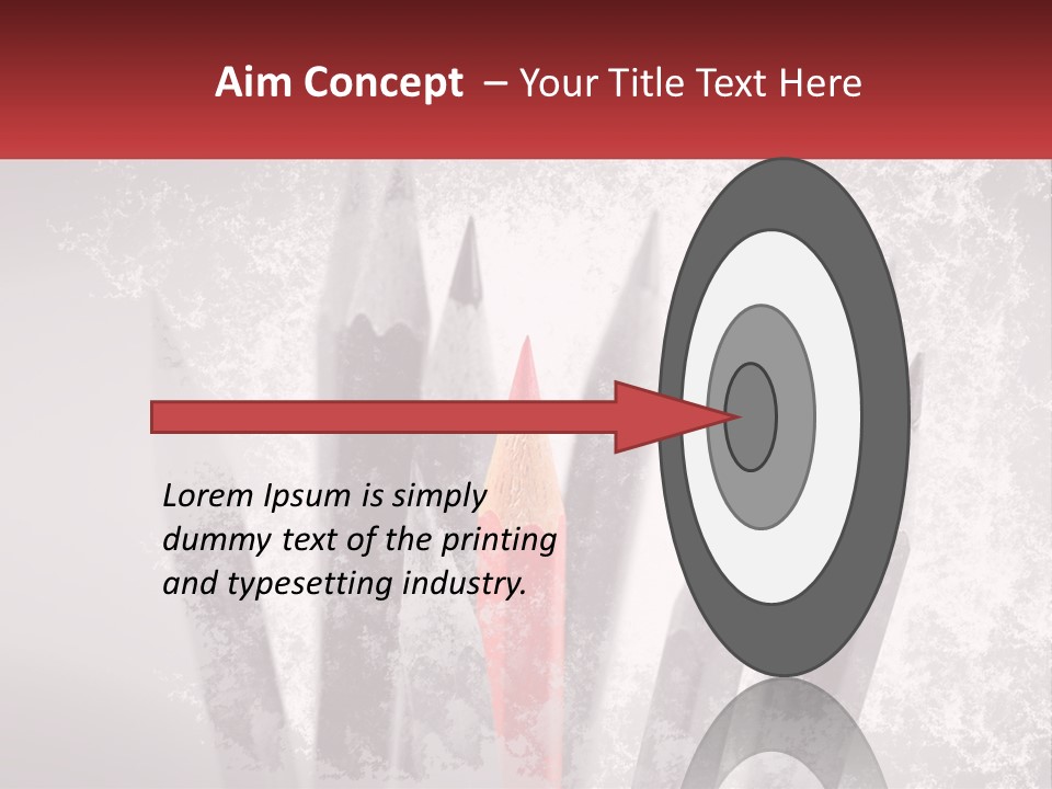 A Group Of Pencils With A Red Pencil In The Middle Of Them PowerPoint Template