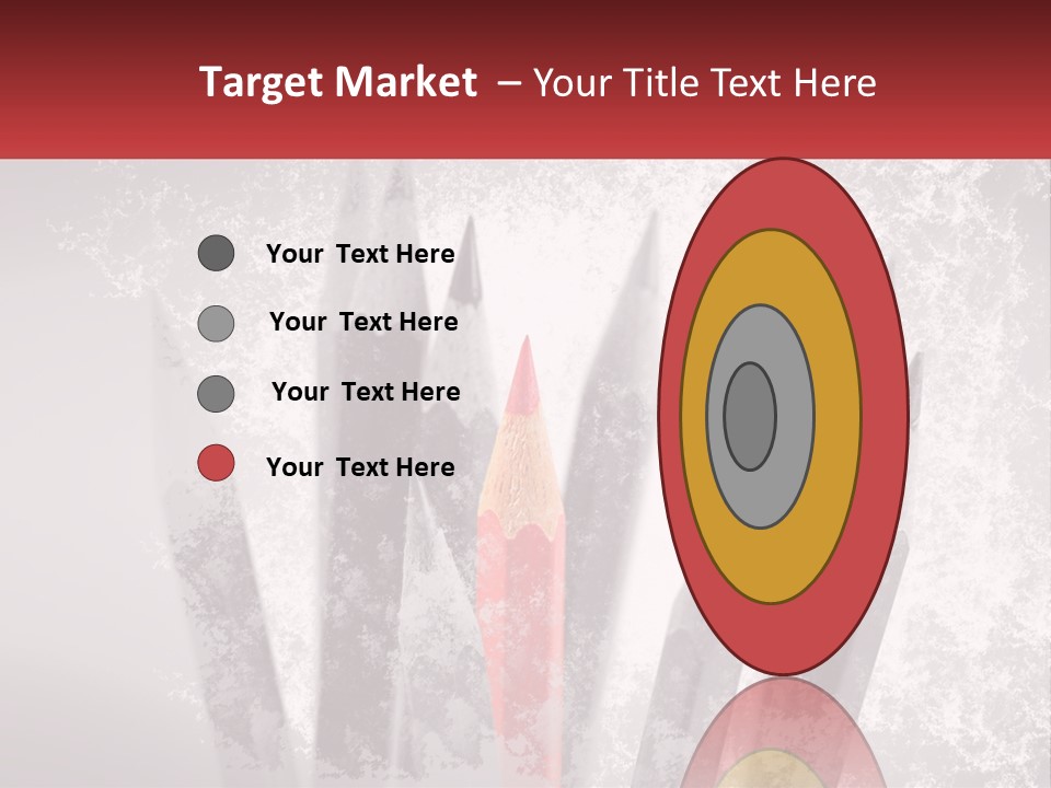 A Group Of Pencils With A Red Pencil In The Middle Of Them PowerPoint Template