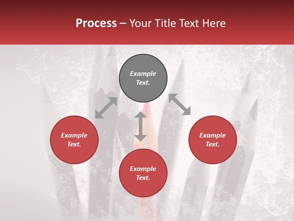 A Group Of Pencils With A Red Pencil In The Middle Of Them PowerPoint Template