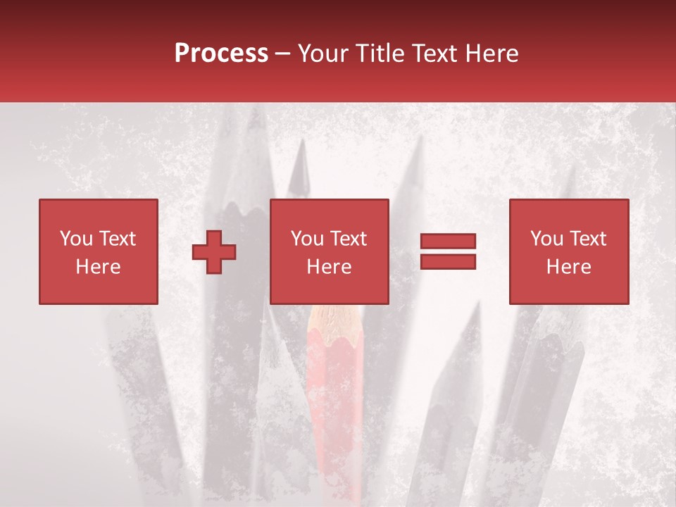 A Group Of Pencils With A Red Pencil In The Middle Of Them PowerPoint Template