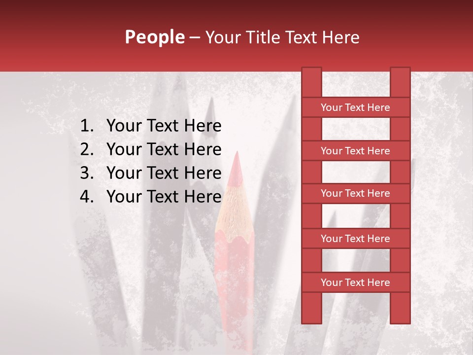 A Group Of Pencils With A Red Pencil In The Middle Of Them PowerPoint Template