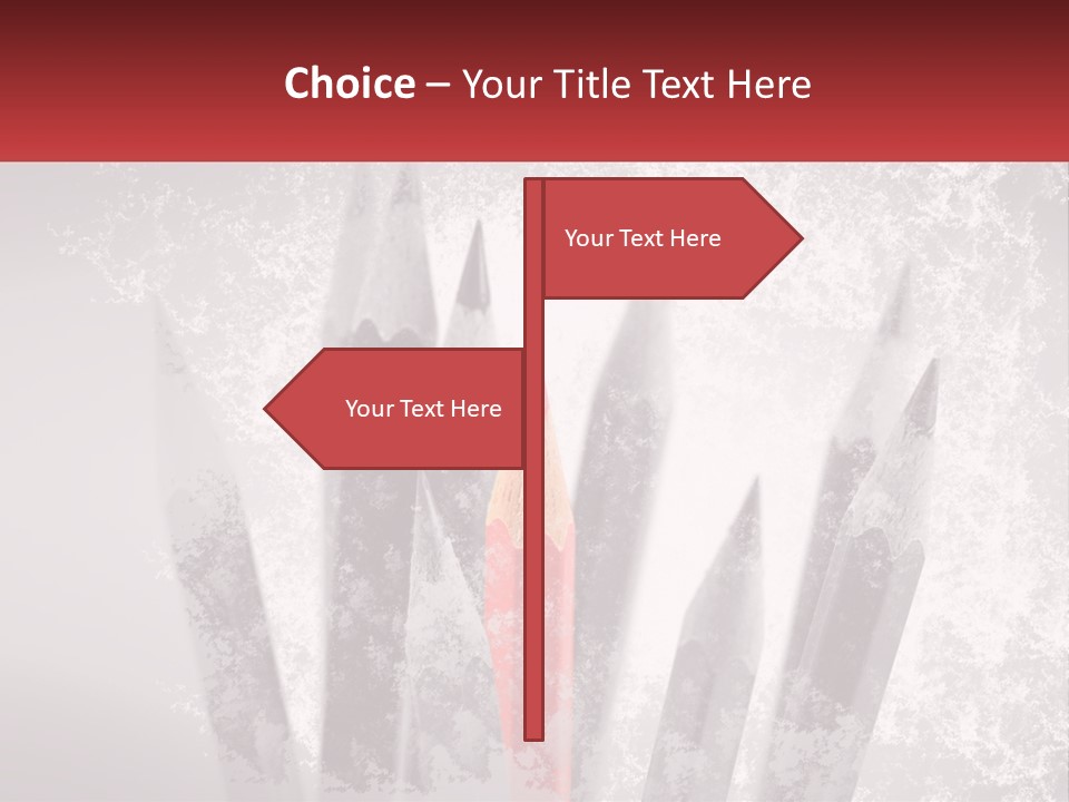 A Group Of Pencils With A Red Pencil In The Middle Of Them PowerPoint Template