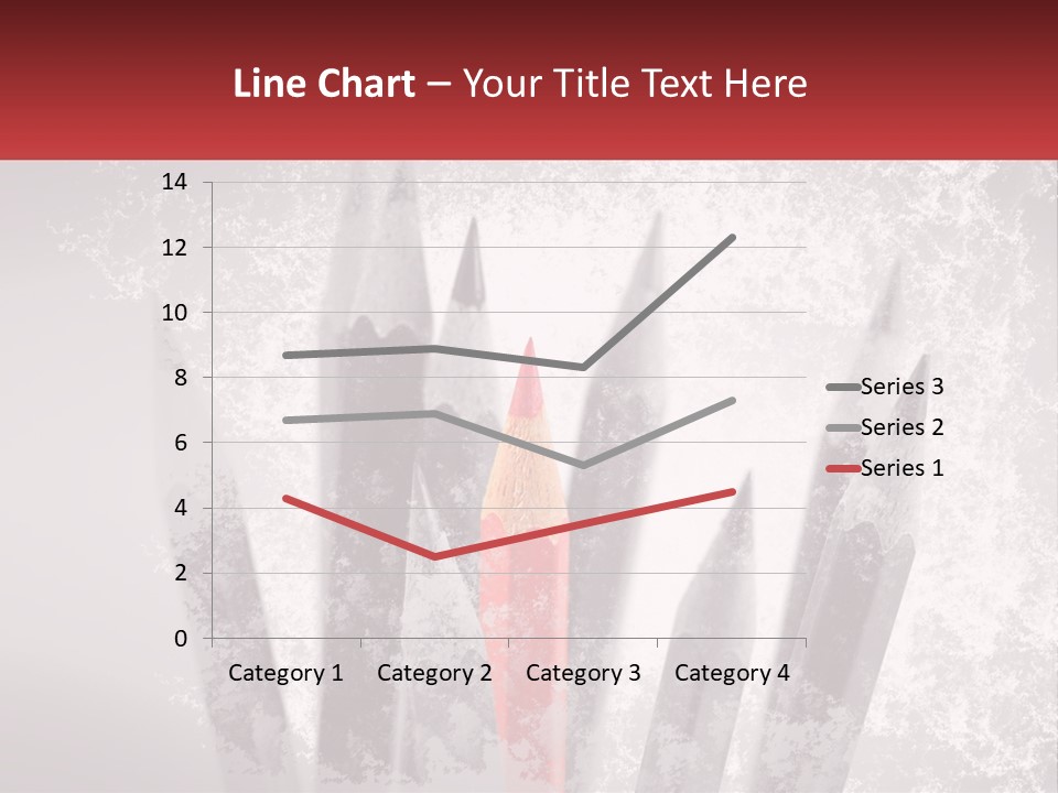 A Group Of Pencils With A Red Pencil In The Middle Of Them PowerPoint Template
