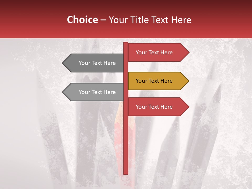 A Group Of Pencils With A Red Pencil In The Middle Of Them PowerPoint Template