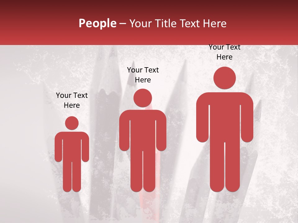 A Group Of Pencils With A Red Pencil In The Middle Of Them PowerPoint Template