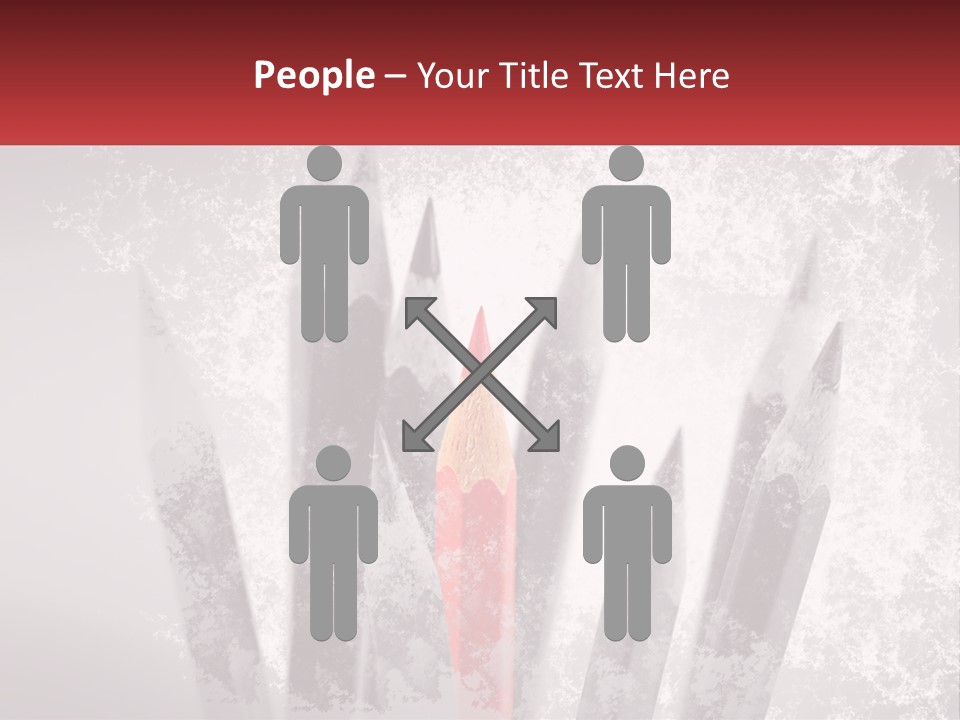 A Group Of Pencils With A Red Pencil In The Middle Of Them PowerPoint Template