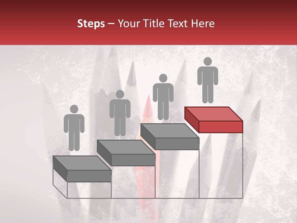A Group Of Pencils With A Red Pencil In The Middle Of Them PowerPoint Template