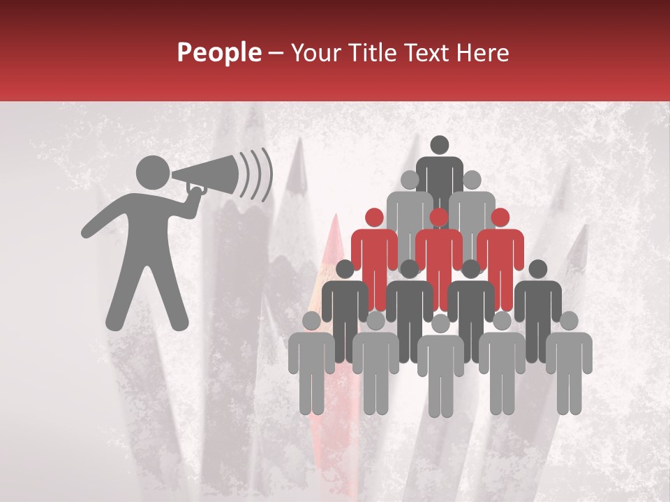 A Group Of Pencils With A Red Pencil In The Middle Of Them PowerPoint Template