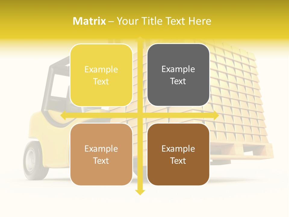 A Yellow Forklift With A Stack Of Boxes On It PowerPoint Template