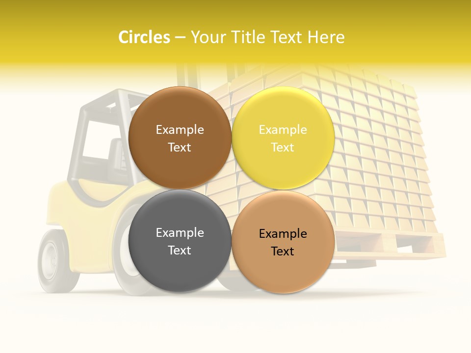 A Yellow Forklift With A Stack Of Boxes On It PowerPoint Template