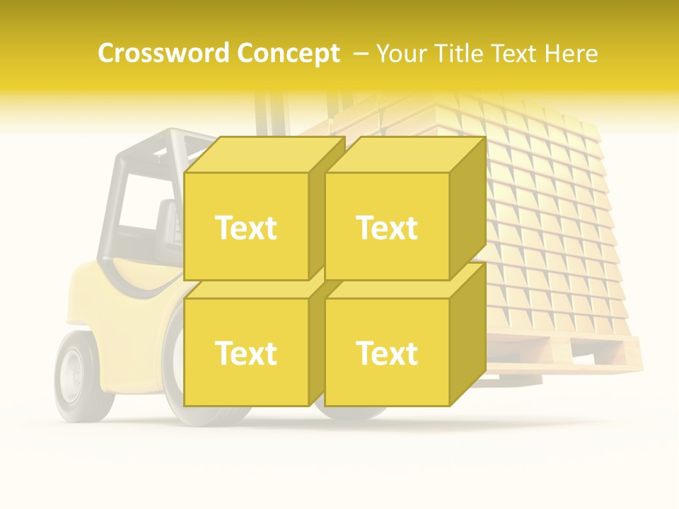 A Yellow Forklift With A Stack Of Boxes On It PowerPoint Template