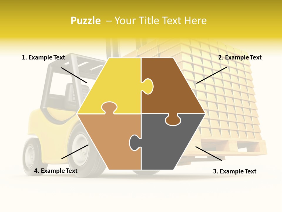 A Yellow Forklift With A Stack Of Boxes On It PowerPoint Template
