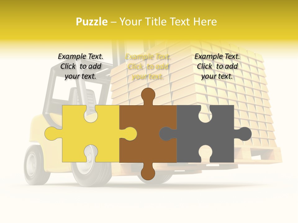 A Yellow Forklift With A Stack Of Boxes On It PowerPoint Template