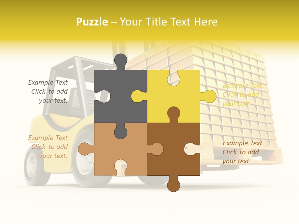 A Yellow Forklift With A Stack Of Boxes On It PowerPoint Template