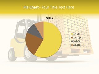 A Yellow Forklift With A Stack Of Boxes On It PowerPoint Template