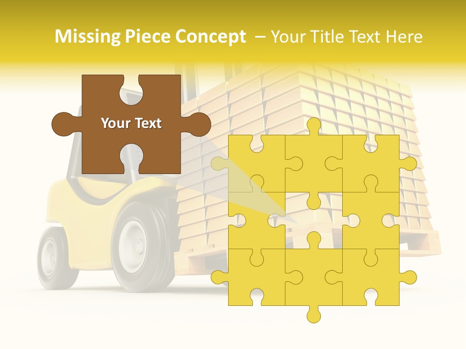 A Yellow Forklift With A Stack Of Boxes On It PowerPoint Template