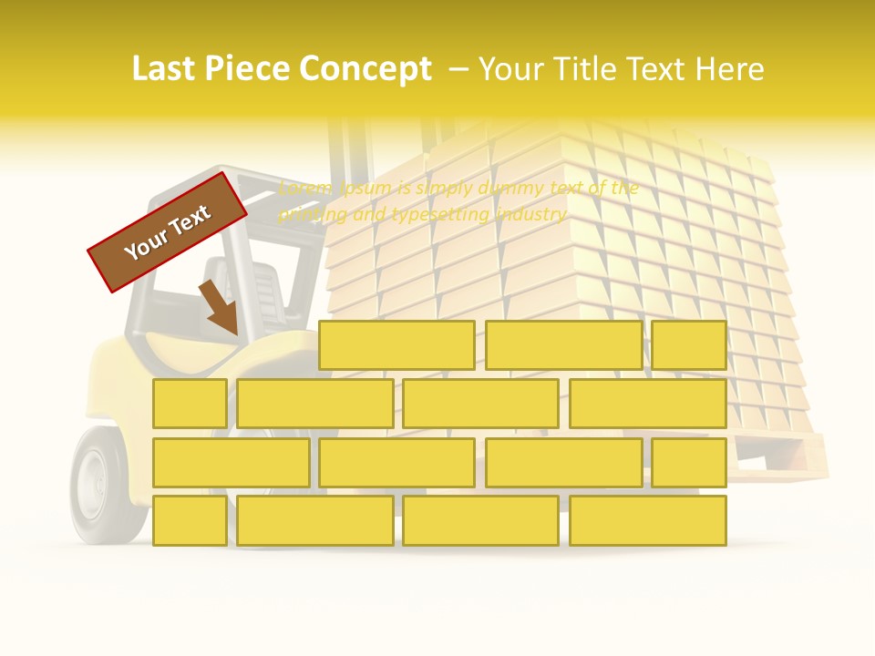 A Yellow Forklift With A Stack Of Boxes On It PowerPoint Template