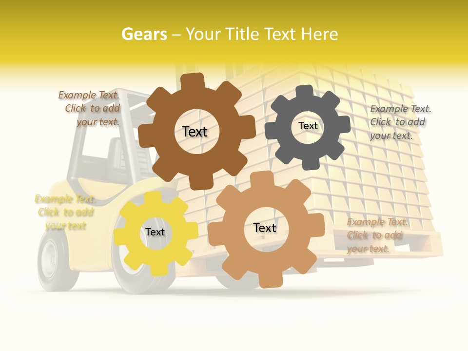 A Yellow Forklift With A Stack Of Boxes On It PowerPoint Template