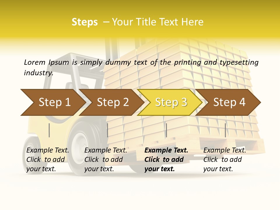 A Yellow Forklift With A Stack Of Boxes On It PowerPoint Template