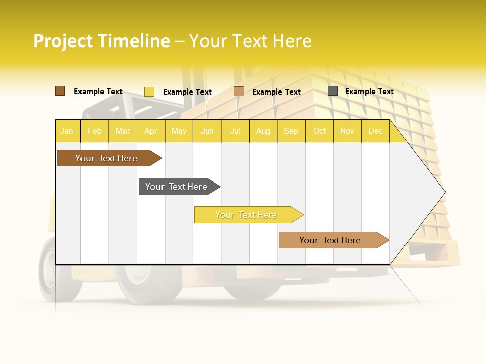 A Yellow Forklift With A Stack Of Boxes On It PowerPoint Template