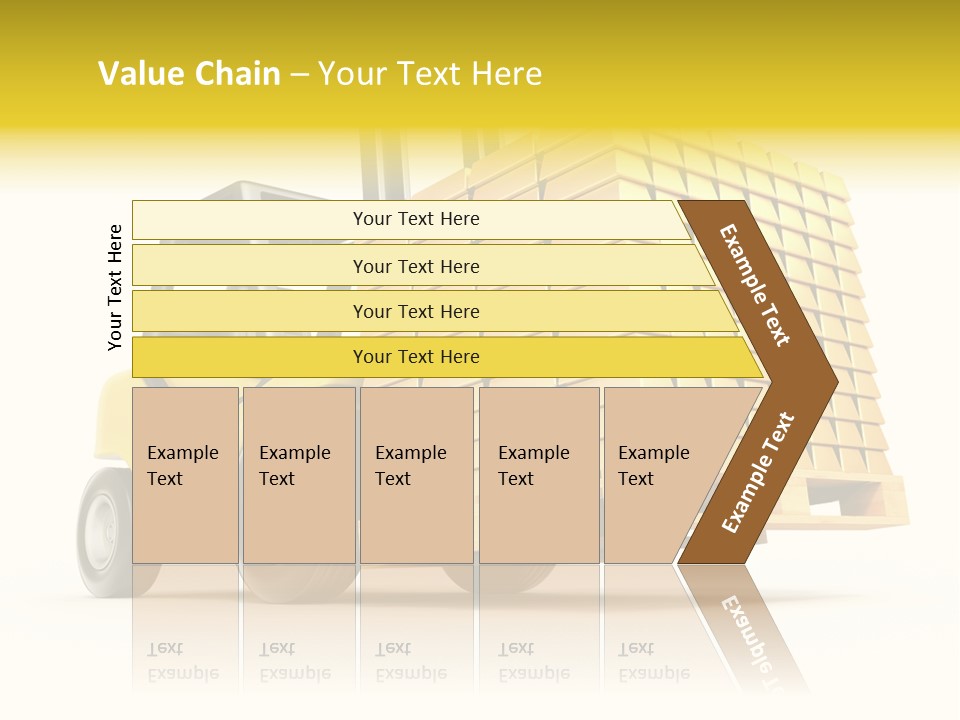 A Yellow Forklift With A Stack Of Boxes On It PowerPoint Template