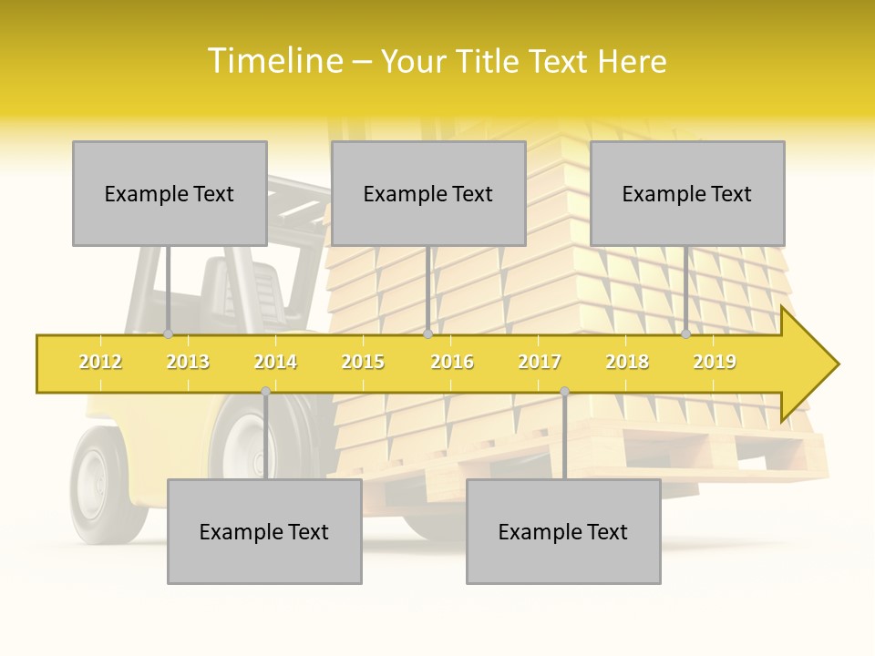 A Yellow Forklift With A Stack Of Boxes On It PowerPoint Template
