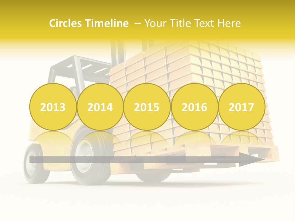 A Yellow Forklift With A Stack Of Boxes On It PowerPoint Template
