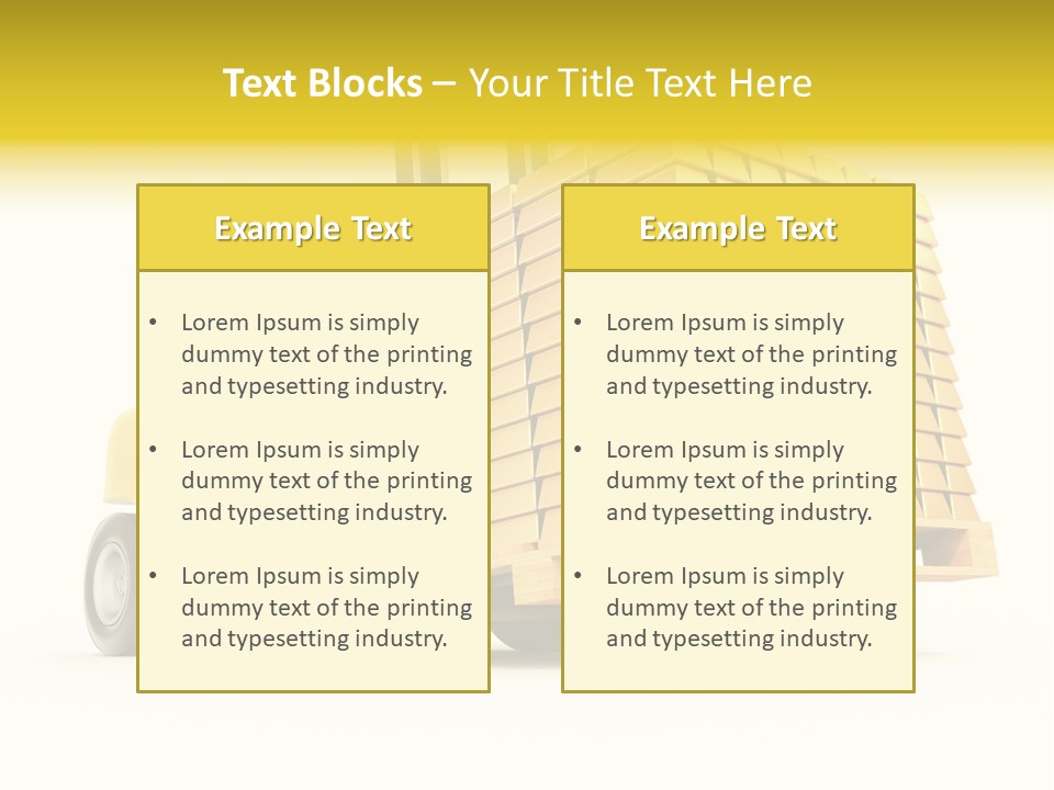 A Yellow Forklift With A Stack Of Boxes On It PowerPoint Template