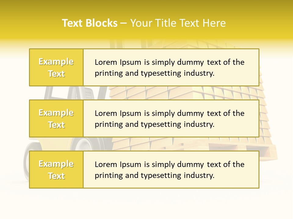 A Yellow Forklift With A Stack Of Boxes On It PowerPoint Template