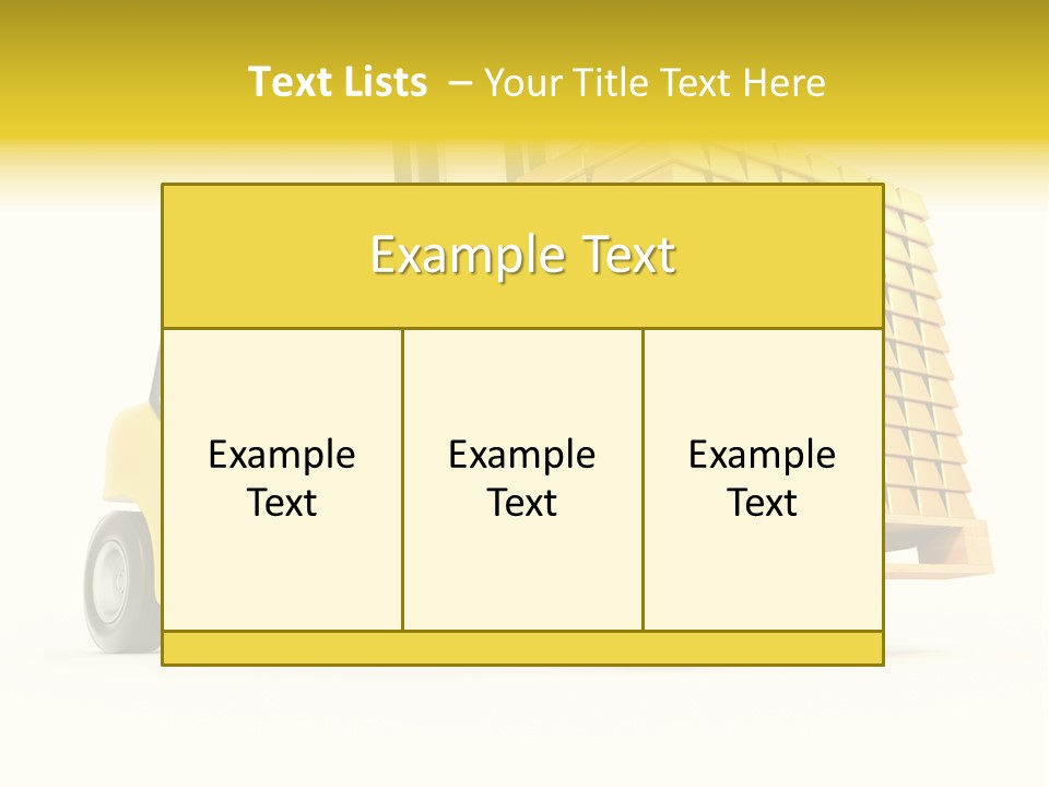 A Yellow Forklift With A Stack Of Boxes On It PowerPoint Template