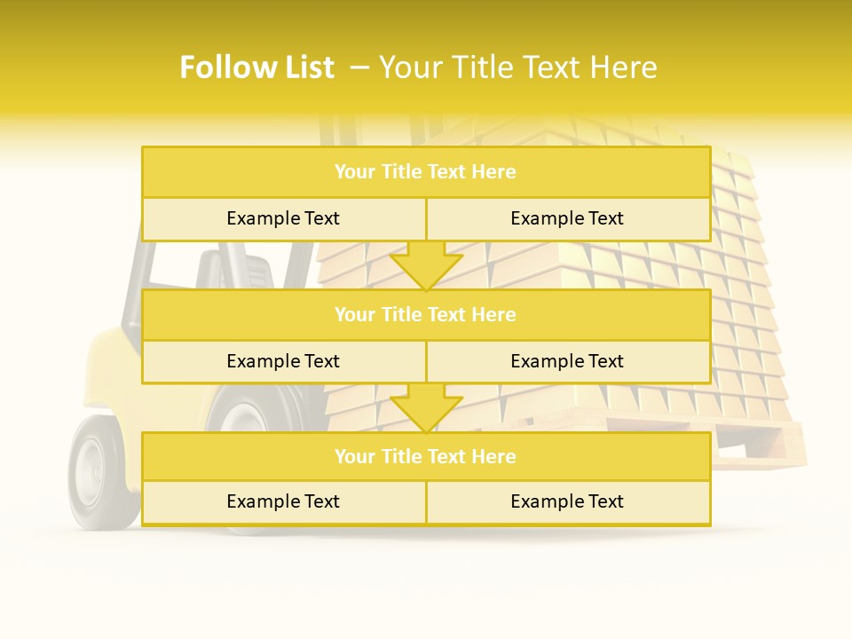 A Yellow Forklift With A Stack Of Boxes On It PowerPoint Template