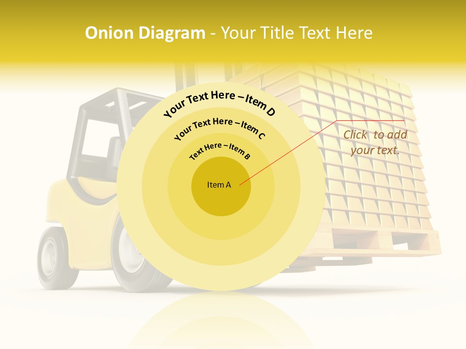 A Yellow Forklift With A Stack Of Boxes On It PowerPoint Template