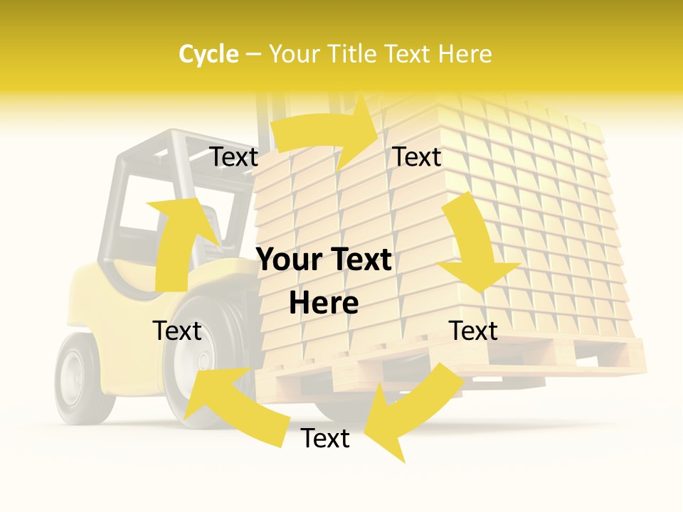 A Yellow Forklift With A Stack Of Boxes On It PowerPoint Template