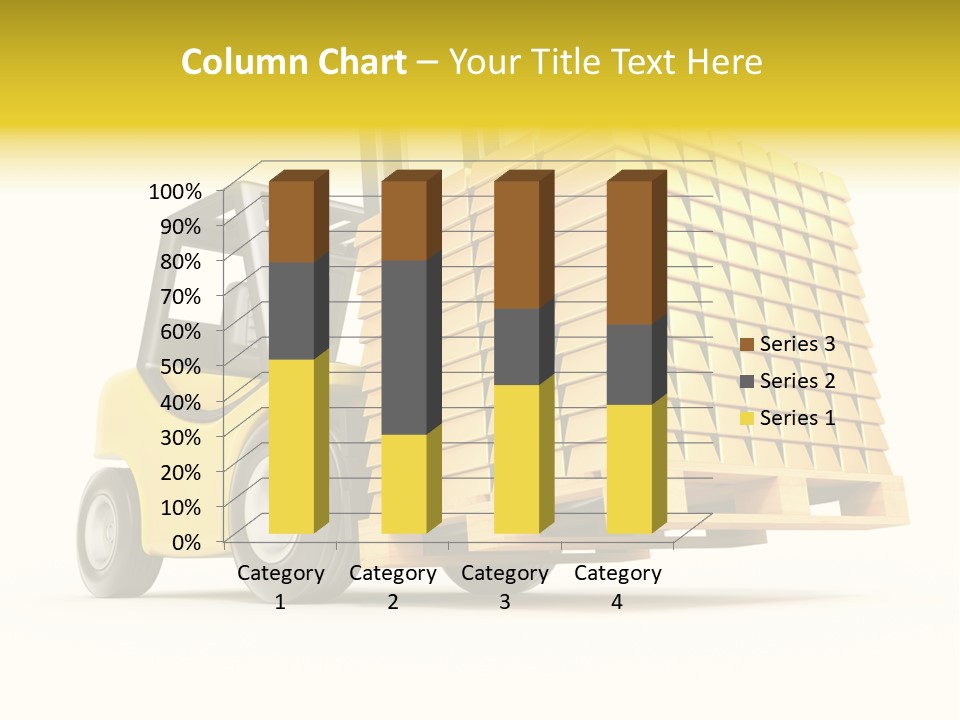A Yellow Forklift With A Stack Of Boxes On It PowerPoint Template