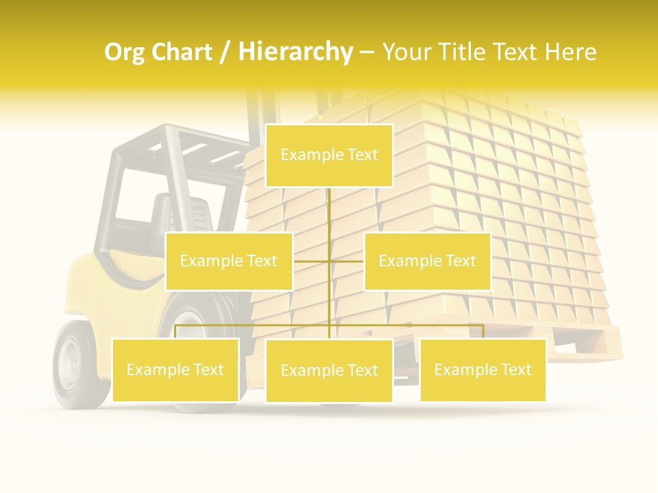 A Yellow Forklift With A Stack Of Boxes On It PowerPoint Template