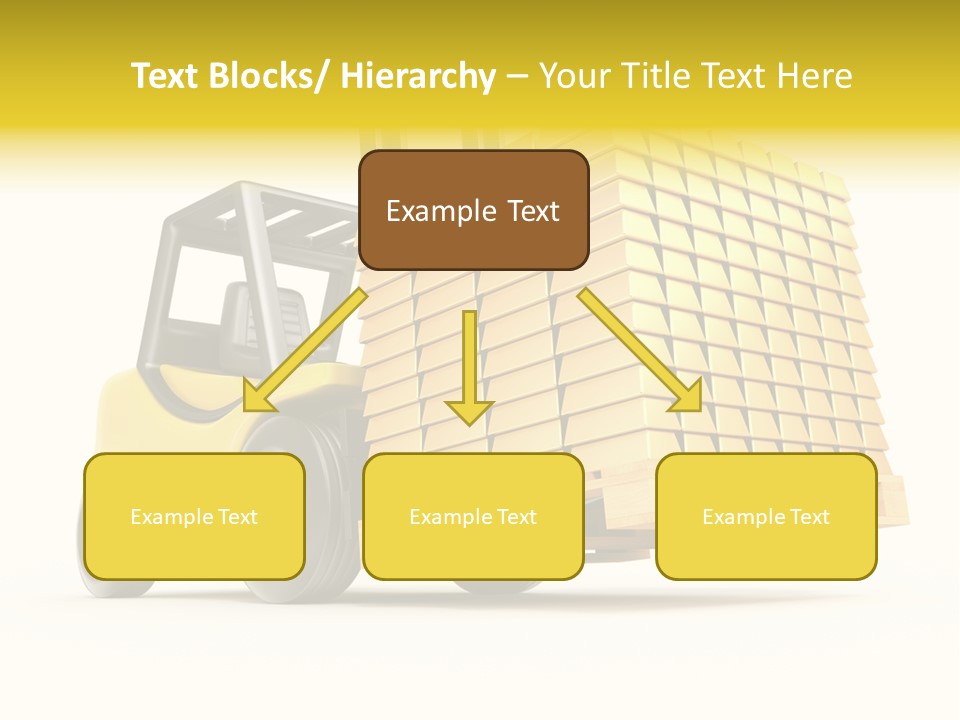 A Yellow Forklift With A Stack Of Boxes On It PowerPoint Template