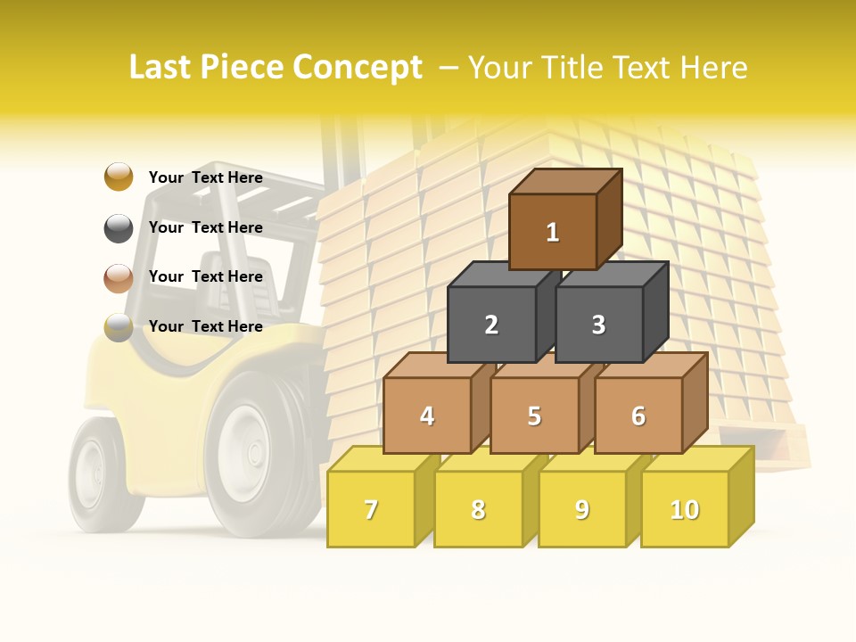 A Yellow Forklift With A Stack Of Boxes On It PowerPoint Template