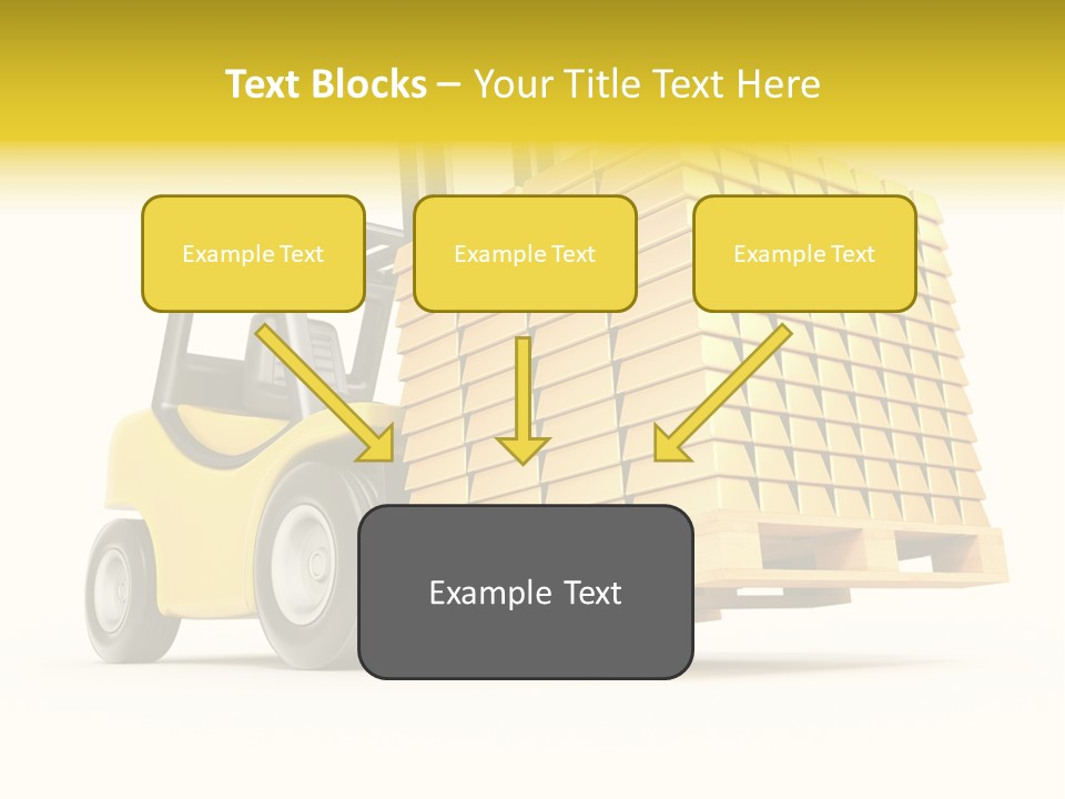 A Yellow Forklift With A Stack Of Boxes On It PowerPoint Template