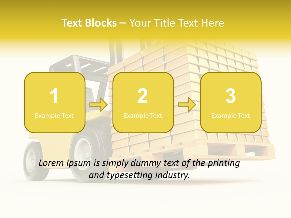 A Yellow Forklift With A Stack Of Boxes On It PowerPoint Template