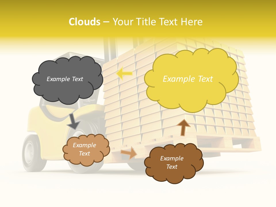 A Yellow Forklift With A Stack Of Boxes On It PowerPoint Template