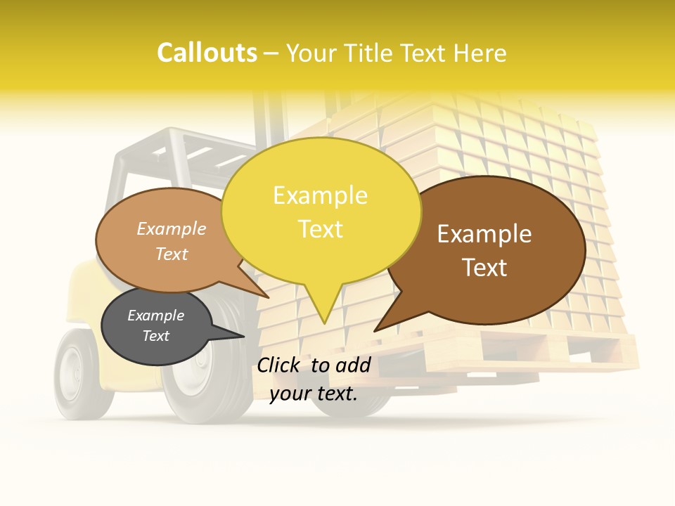 A Yellow Forklift With A Stack Of Boxes On It PowerPoint Template