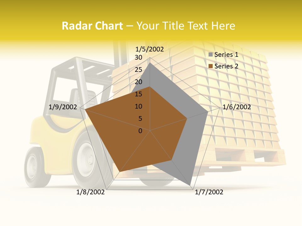 A Yellow Forklift With A Stack Of Boxes On It PowerPoint Template