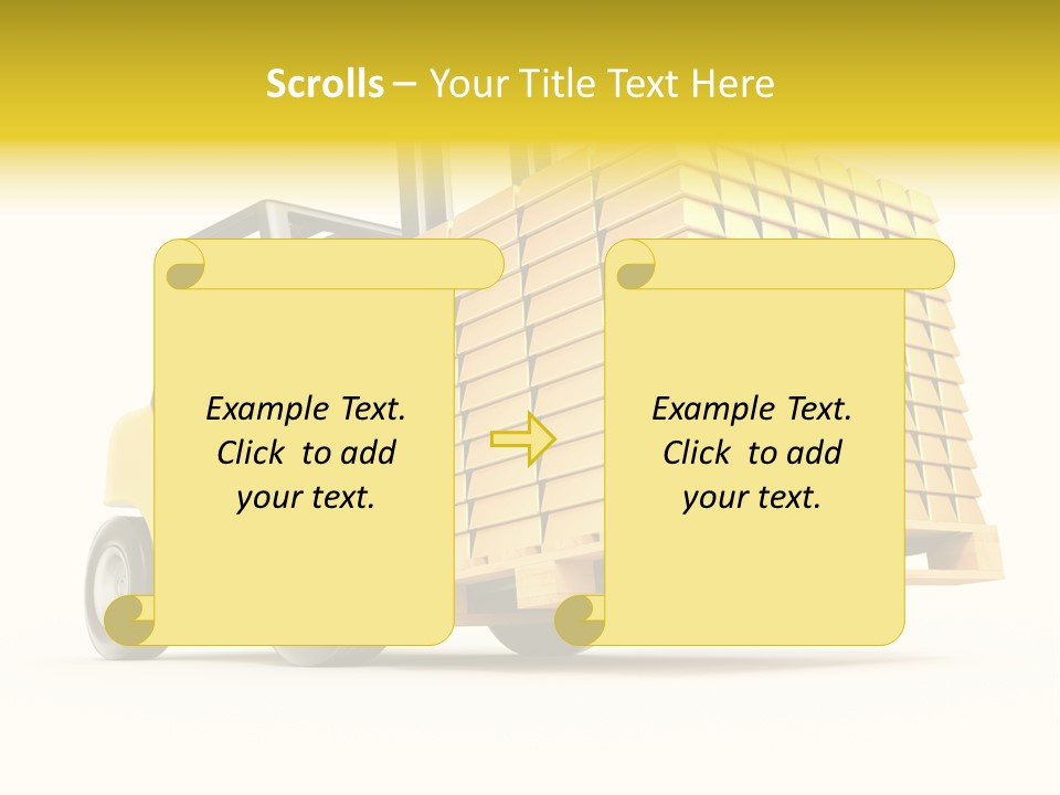 A Yellow Forklift With A Stack Of Boxes On It PowerPoint Template