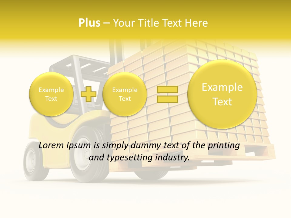 A Yellow Forklift With A Stack Of Boxes On It PowerPoint Template