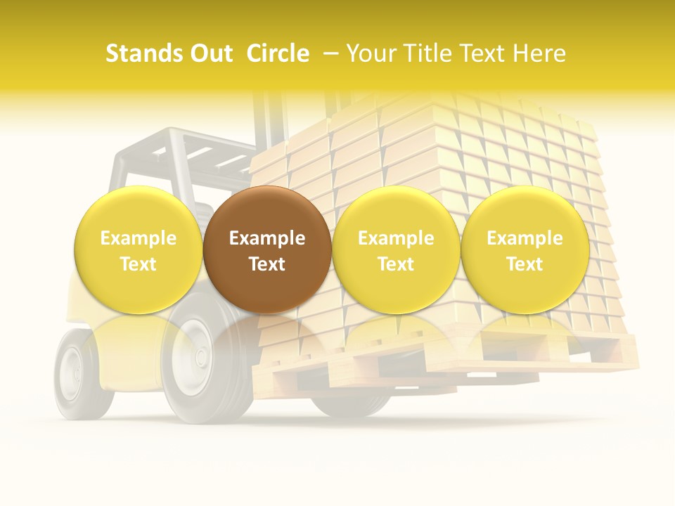 A Yellow Forklift With A Stack Of Boxes On It PowerPoint Template