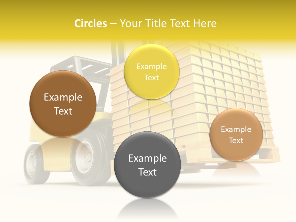 A Yellow Forklift With A Stack Of Boxes On It PowerPoint Template