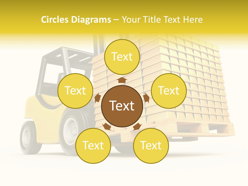 A Yellow Forklift With A Stack Of Boxes On It PowerPoint Template